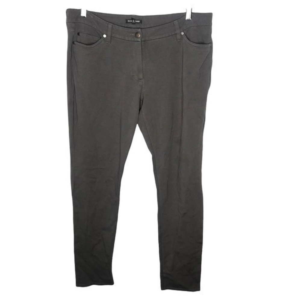 Eileen Fisher gray knit stretch pants plus size